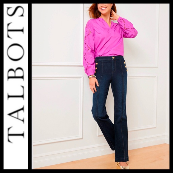 NWT Talbots High Waist Sailor Flare Leg Jeans